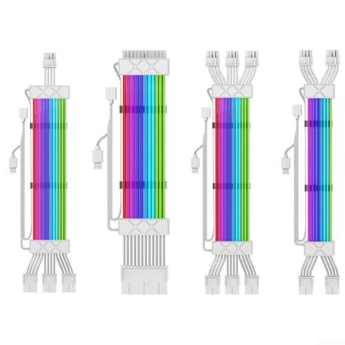 Cables de fuente de alimentación RGB con tiras LED integradas para llamativos edificios de PC y aumentos de rendimiento (12P) - imagen 2