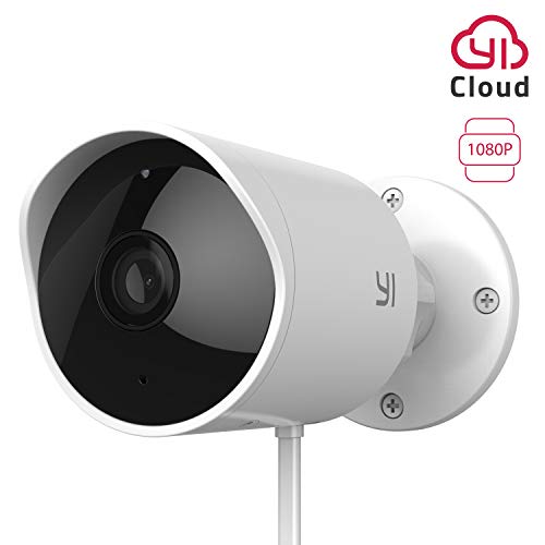 YI Outdoor Camera 1080p Home Security Surveillance IP Camera Wifi CCTV Bullet Camera Waterproof with Night Vision Two-way Audio Motion Detection  Remote Monitor APP & Cloud Storage Available