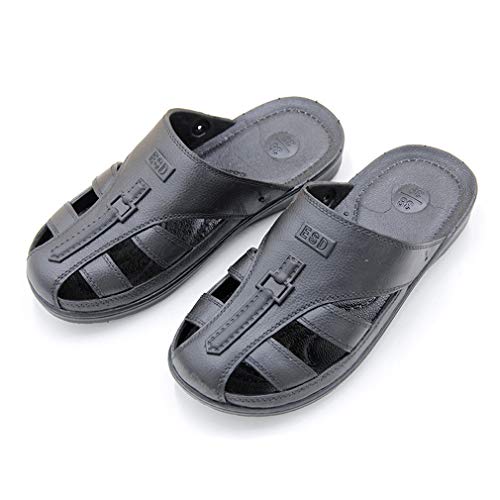 LYNNDRE Anti-Static Slippers, Lightweight Soft and Clean Dust-Free Shoes, Non-Slip Wear-Resistant Soft Bottom Dust Slippers, Men and Women Factory Workshop,Black,25cm