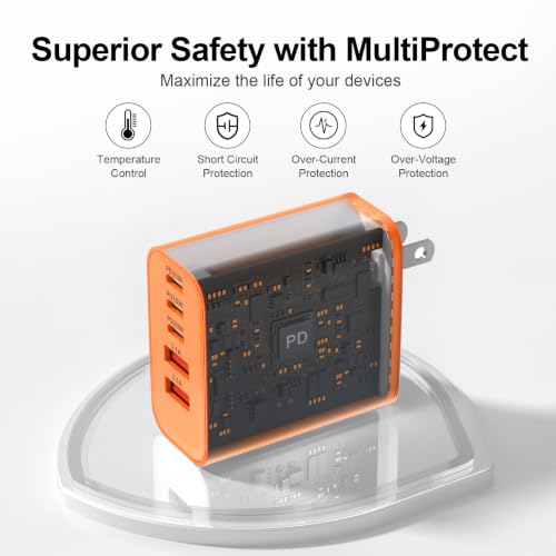 Image of USB C Charger Block, 60W 5-Port Type C Charger Fast Charging Blocks