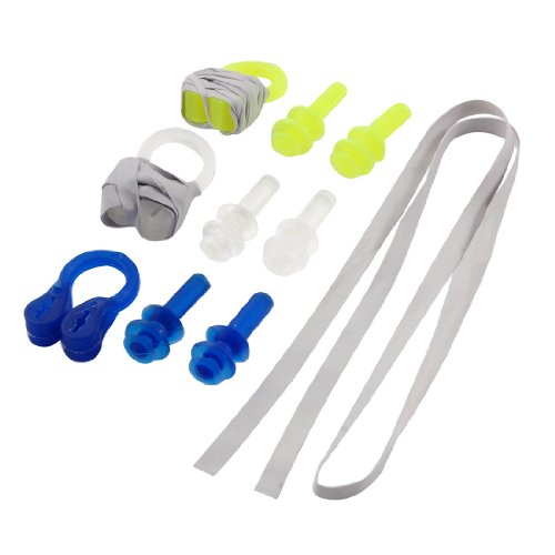 uxcell 3 Pairs Adults Swimming Silicone Earplugs Nose Clip Set