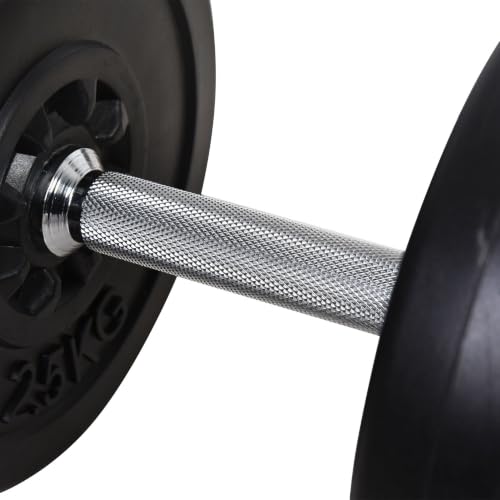 Miniatura 8 de Homcom Juego De Pesas De 55 Kg Con Mancuernas Y Barra Pesos Ajustables 2 En 1 Con Discos Barra De 170 Cm Para Culturismo Entrenamiento Fitness En Hogar Gimnasio Negro
