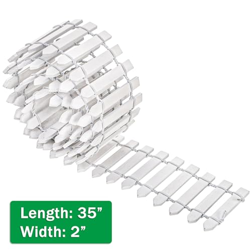 Elsjoy 6 Pieces 35 Inches (Total 210") Miniature Fairy Garden Fence, Decorative Wood Picket Fence Mini White Garden Fence for Crafts, DIY Project