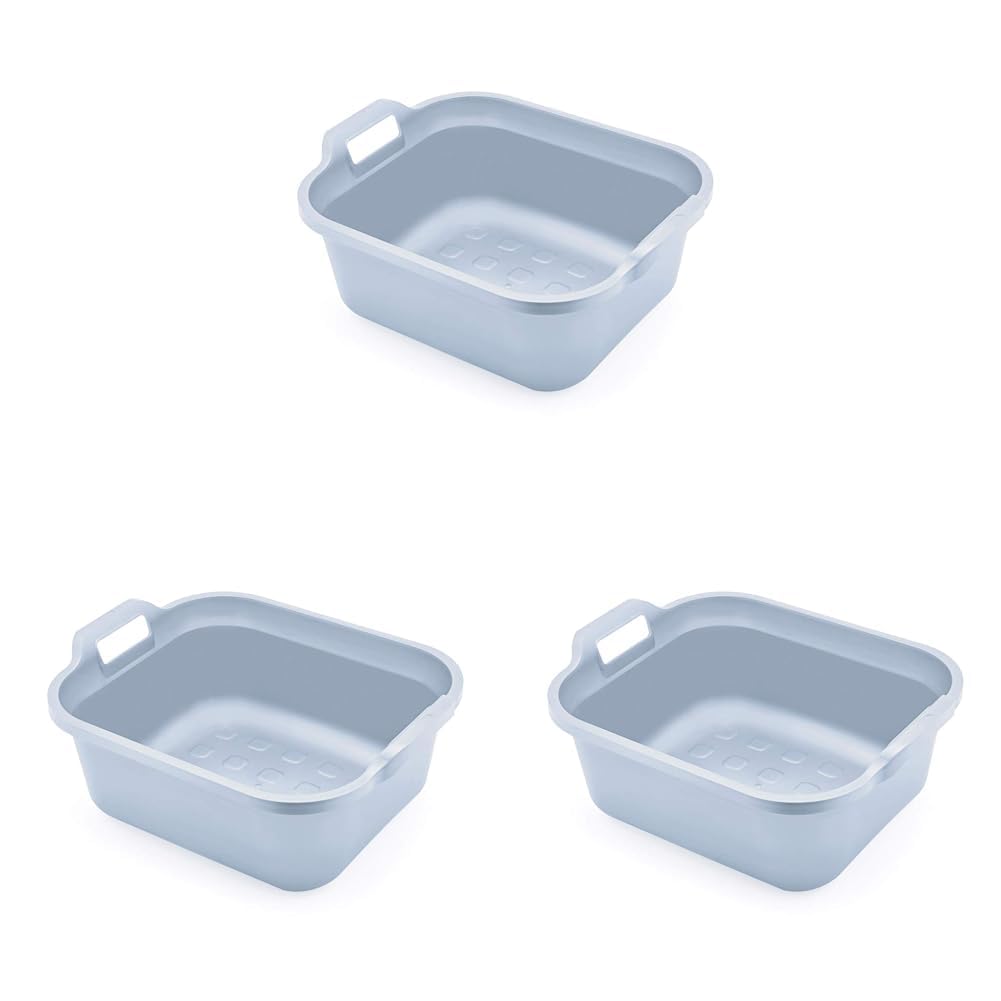 Addis 517935 Large Rectangular 10 Litre Washing Up Bowl with Handles, Metallic Silver, 39 x 32 x 14 cm — view 8