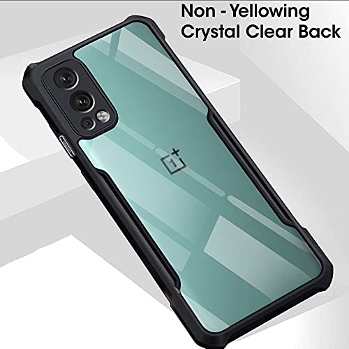 Image of TheGiftKart Shockproof Clear Back Cover Case for Oneplus Nord 2 5G / Oneplus Nord 2 5G Pac-Man Edition | 360 Degree Protection | Transparent Back Cover Case (PC & TPU, Black Bumper)