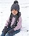 Kids Hat Scarf Gloves Set, Winter Warm Fleece Pompom Beanie Knit Scarf Christmas Gifts for Girls Boys 4-10 yr