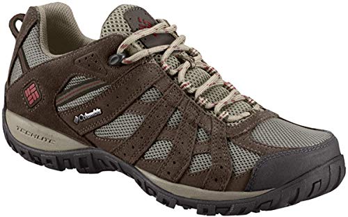 Columbia Men's Redmond Waterproof Hiking Shoe, Mud, Garnet Red, 8.5 D US