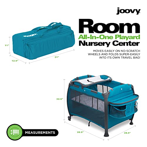 Image of Joovy Room-Playard, Nursery Center, Bassinet, Changing-Table, Tourquoise | Joovy Room-Playard, Nursery Center, Bassinet, Changing-Table, Tourquoise