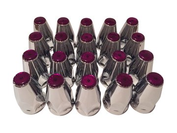 20 Pack of 33mm Lug Nut Cover with Purple Reflector Screw On for Commercial Heavy Semi Trucks (Peterbilt, Kenworth, Volvo, Mack, International, Freightliner, Western Star) from Diesel Laptops