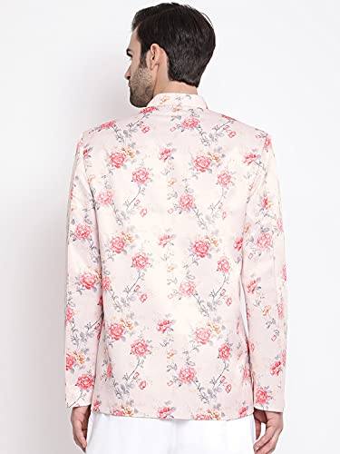 Image of VASTRAMAY Mens Silk Blend Blazer - Timeless Style, Versatile Elegance, and Superior Comfort | Floral Digitally Printed Premium Quality Jodhpuri Jacket for Formal and Casual Occasions