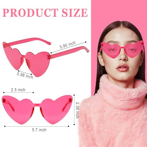 Image of Heart Sunglasses 12 /18 /24 Pcs Heart Shaped Glasses for Women Cute Funny Party Glasses Party Favors Accessories