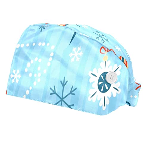 Chapeaux de travail Noël anti-chute de cheveux | Casquette hygiène unisexe 2 pièces