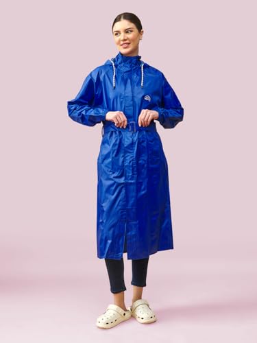 Image of LUX VENUS Solid Long Raincoat for Women