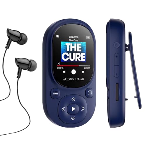 Image of AUDIOCULAR M11 32GB MP3 Digital Player with Clip, Portable Bluetooth Music Player Support Upto128GB External Storage, Pedometer, FM Radio, Voice Recorder, E-Book, Stopwatch (32GB - Blue)