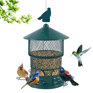 Wild Bird Feeder for Outdoors Hanging, Metal Retractable 3.8lb Capacity Bird Feeders for Outside, for Cardinal, Blue Jay,Finches, Wildlife Backyard Garden Birding Watching(Green) Wild Bird Feeder for Outdoors Hanging Metal Retractable 38lb Capacity Bird Feeders for Outside for Cardinal Blue JayFinches Wildlife Backyard Garden Birding WatchingGreen