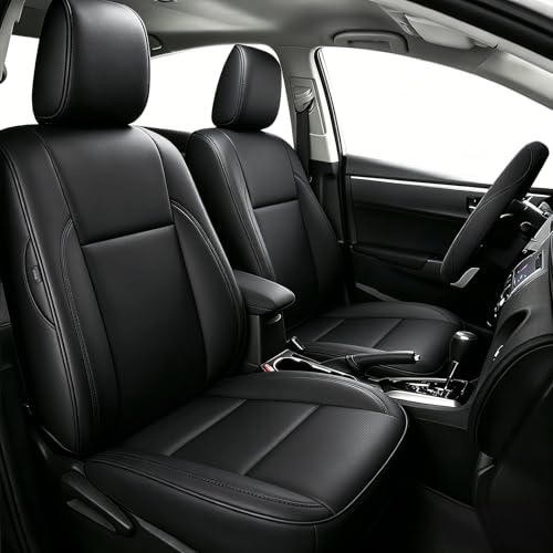 Image of AOMSAZTO Custom Fit Seat Covers for Toyota Corolla 2014 2015 2016 2017 2018 2019 L, LE, LE Eco, Plus Sedan Car Seat Cover Full Set Waterproof, Full Set Faux Leather Black
