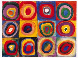 Impresión de Color 'Estudio cuadrados' de Vasili kandinski – de tamaño 80 cm Ancho x 60 cm de altura