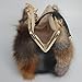 Luxurious Fashion Natural Fox Fur with Hair Handbag for Women and Ladies (FireFox)