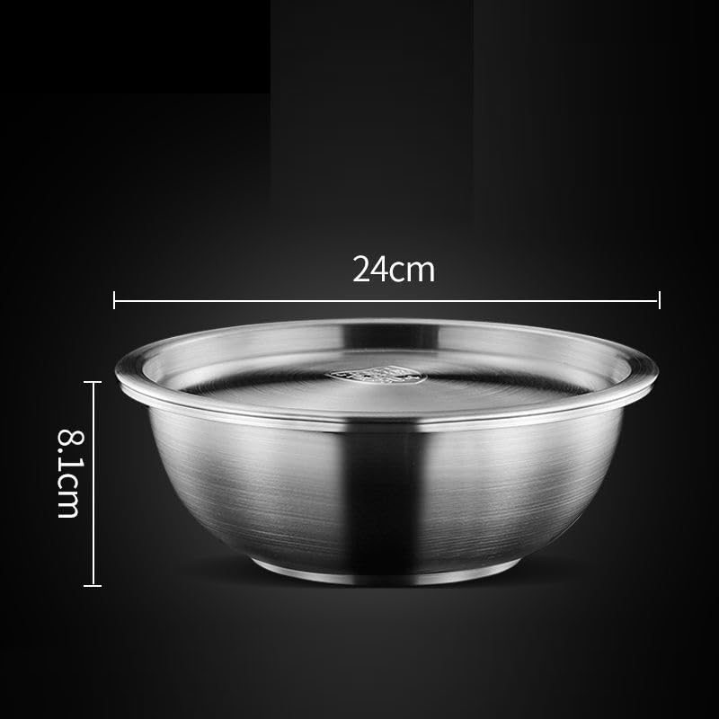 Cuenco de acero inoxidable 304 recipiente de cocina de 24 cm con tapa 2