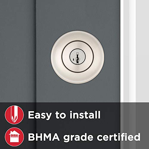 Kwikset Juno Keyed Entry Door Knob With Microban Antimicrobial Protection Featuring Smartkey Security In Satin Nickel #TOP7