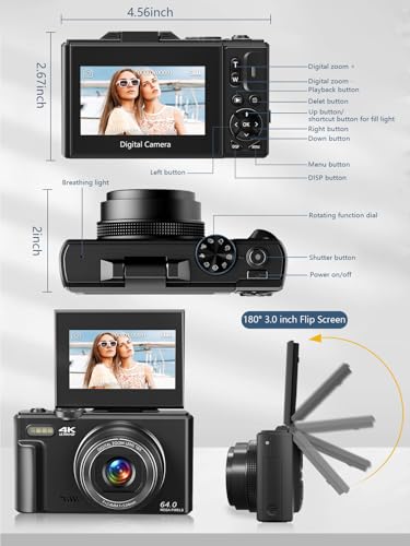 Digital Camera for Photography, 4K Vlogging Camera for YouTube 3