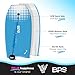 BPS 41 Inch Bodyboard with Body Board Coiled Leash - Unisex Bodyboard (Blue / White)