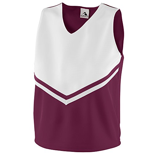 Augusta Sportswear Girls' Small 9111, Maroon/White/White - Thumbnail 2