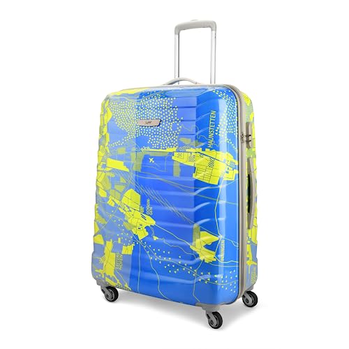 Image of Skybags Trooper Large Size Abs Hardshell Luggage (75 Cm) | Printed Luggage Inline Trolley Bag with 4 Wheels and Resetable Combination Lock | Unisex, Blue, Yellow