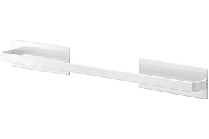 Wide White Magnetic Bathroom Towel Hanger with Hooks - Industries 4232 btbt