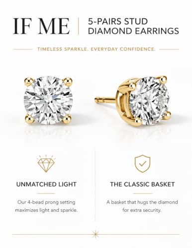 5 Pairs 14K Gold Plated Stud Earrings - image 7