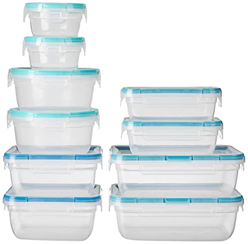 Snapware Total Solution 20-Pc Plastic Food Storage Containers Set With Lids, 8.5-Cup, 5.5-Cup, 4-Cup, 3-Cup, And 1.2-Cup Meal Prep Containers, Bpa-Free Lids With Locking Tabs #TOP1