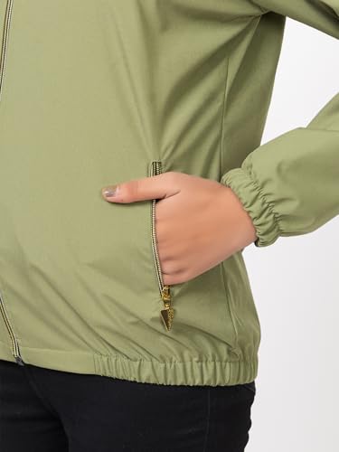 Image of Minter Full Sleeve Regular Fit Stylish Zippered with Pockets Solid Windcheater for Women