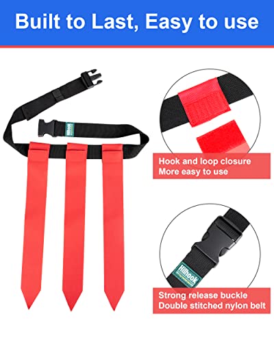 Hilhook Flag Football Belts, 10 Player Adjustable Flag Football Set With 30 Flags For Youth And Adults Training Equipment #TOP2