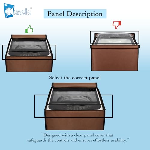 Image of Classic Top Load Washing Machine Cover Suitable For LG 7 Kg, 7.2 Kg, 7.5 Kg, 8 Kg, Waterproof & Dustproof (56cmsX56cmsX88cms, Brown)