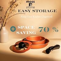 Moss & Stone 7-Piece Nonstick Pots and Pans Set, Removable Handle Cookware — image 7