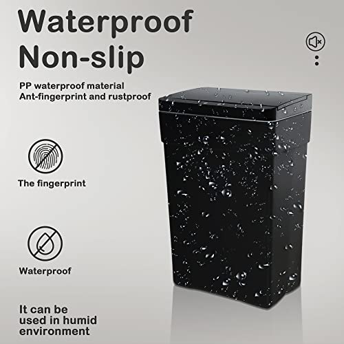 Caneca de Basura Automática 13 Galones Rectangular Negra miniatura 5