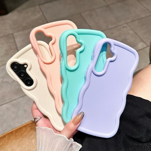 WOGROO Slim Fit Case for Samsung Galaxy S23, Wave Frame, Cute Soft TPU Thin Protective Phone Cover for Women, Light Pink - image 5