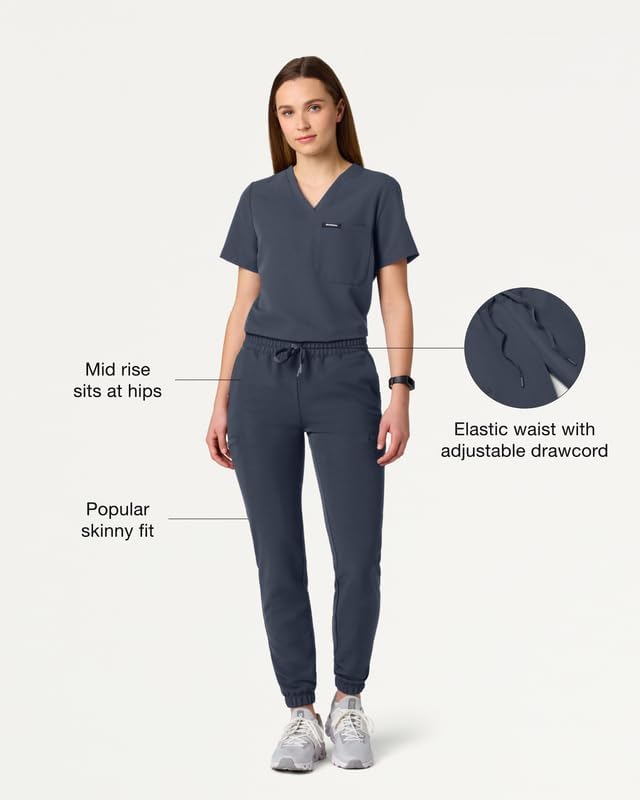 JAANUU Jace Women's 7-Pocket Skinny Scrub Jogger – UltraLAST Fabric, 4-Way Stretch, Moisture-Wicking, Wrinkle Resistant - Image 2