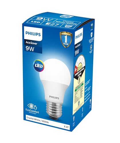 Image of Philips Ace Saver Base E27 9-Watt LED Bulb (Pack of 4, White)