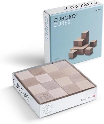 Cuboro Cubes en bois de hêtre naturel pour circuit de billes