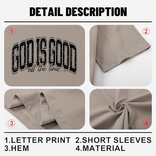 Image of Christian T Shirts for Women God is Good Shirt Oversized Jesus Religious Faith Inspirational Tshirts Bible Verse Tops