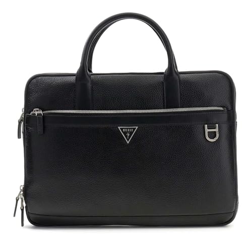 Sac d'ordinateur GUESS Monaco en cuir noir pour éviter les chocs de transport