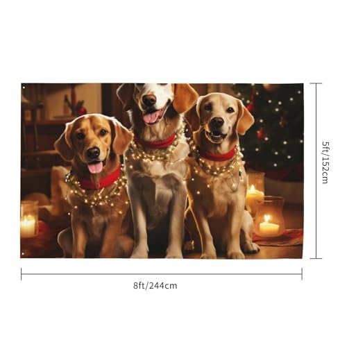 Drapeau de fête de Noël pour chien anti-déchirure impression HD durable - 2