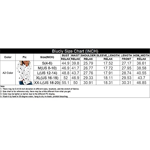 Biucly Womens Casual Fashion Star Print Hoodies Sweatshirts Lightweight Loose Long Sleeve Drawstring Hooded Pullover Tops Oversized Hoodie Sweatshirt,Us 12-14(L),Grey #TOP5
