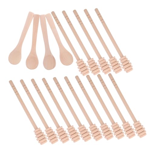 ROMISBABA 木製はちみスティック スプーン 精密なドリズリング 均一混合可能 滑らかな無塗装表面 で手に優しい