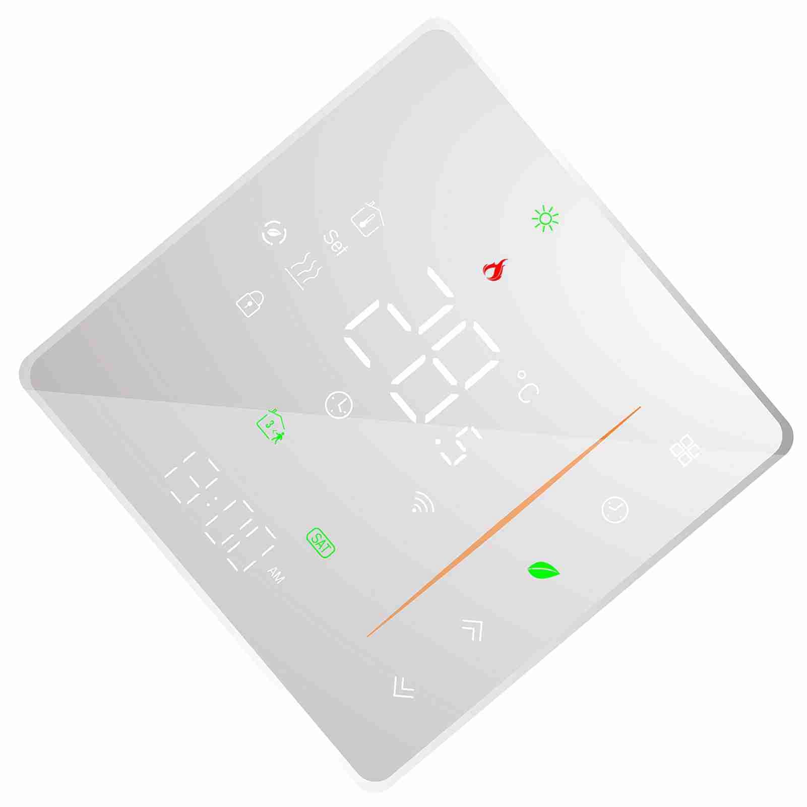 Kavolet Termostato WiFi, termostato ambiente 5A, programmabile settimanalmente, supporta Touch Control/Mobile APP/controllo vocale, compatibile con Alexa/ Home, per riscaldamento elettrico a