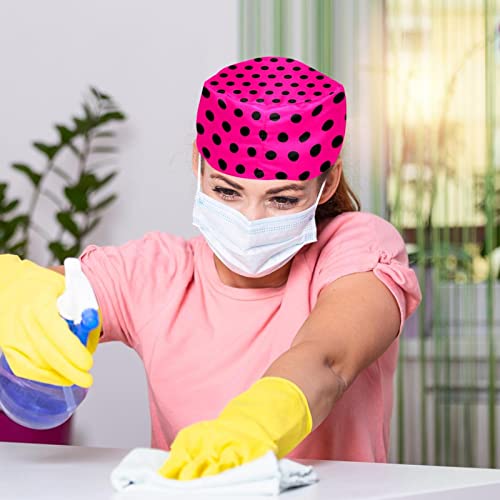 Chapeaux bouffants JDEZ à pois lot de 2 casquettes de travail ajustables