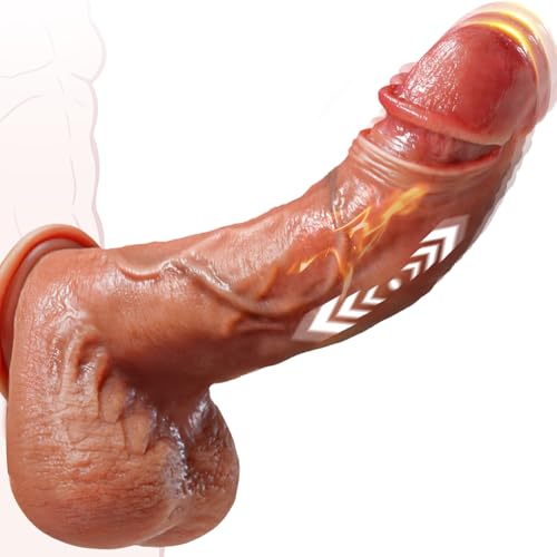 Realistischer Dildo Vibrator Vibration für Frauen mit App, 22cm Penis Dildos mit 9 Stoßfunktions Sex Spielzeug für die Frau, Flüssigsilikon Analdildo Vibratoren für Mann mit Starker Saugnapf