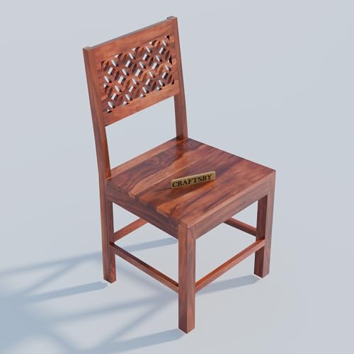 Image of 57 Inch Length Solid Sheesham Wood 6 Seater Dining Table Set | Six Seater Dinner Table with 6 Chairs | Dinning Table Set 6 Seater for Living Room | Wooden Table & Chair Set | Honey Finish