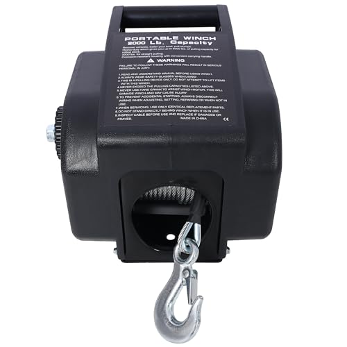 Trailer Winch 2000lbs portátil 12V motor eléctrico miniatura 5